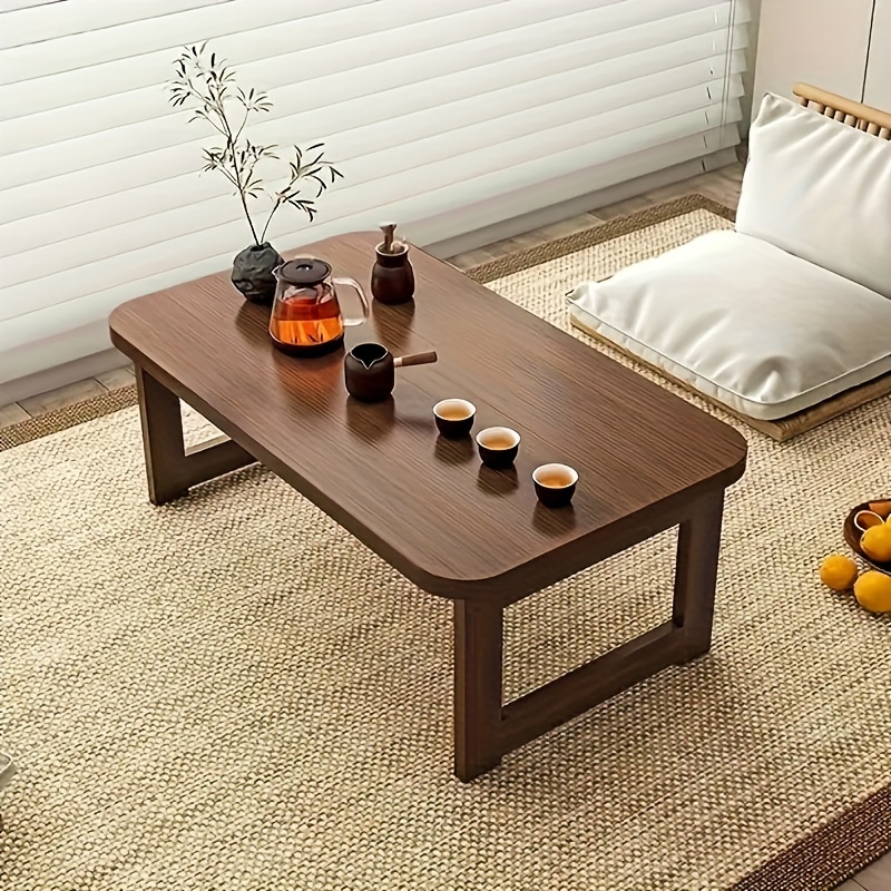 Desk Setup Minimalist - Foldable Portable Side Table Bamboo Tabletop