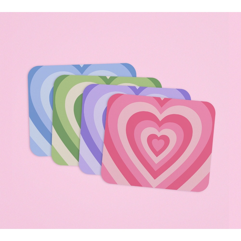 Desk Setup Brown - Retro Heart Mouse Pad | aesthetic
