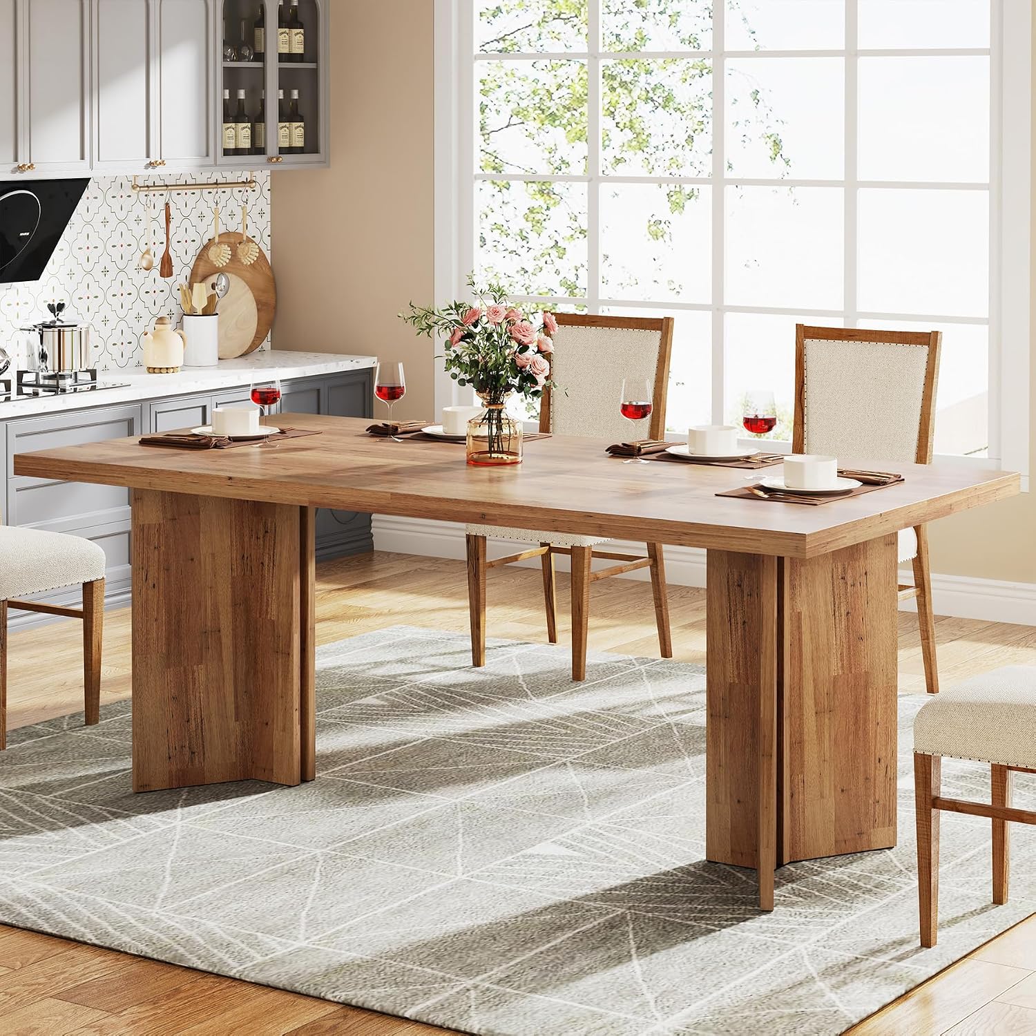 Desk Setup Brown - Large Rectangular Wood Dining Table For
