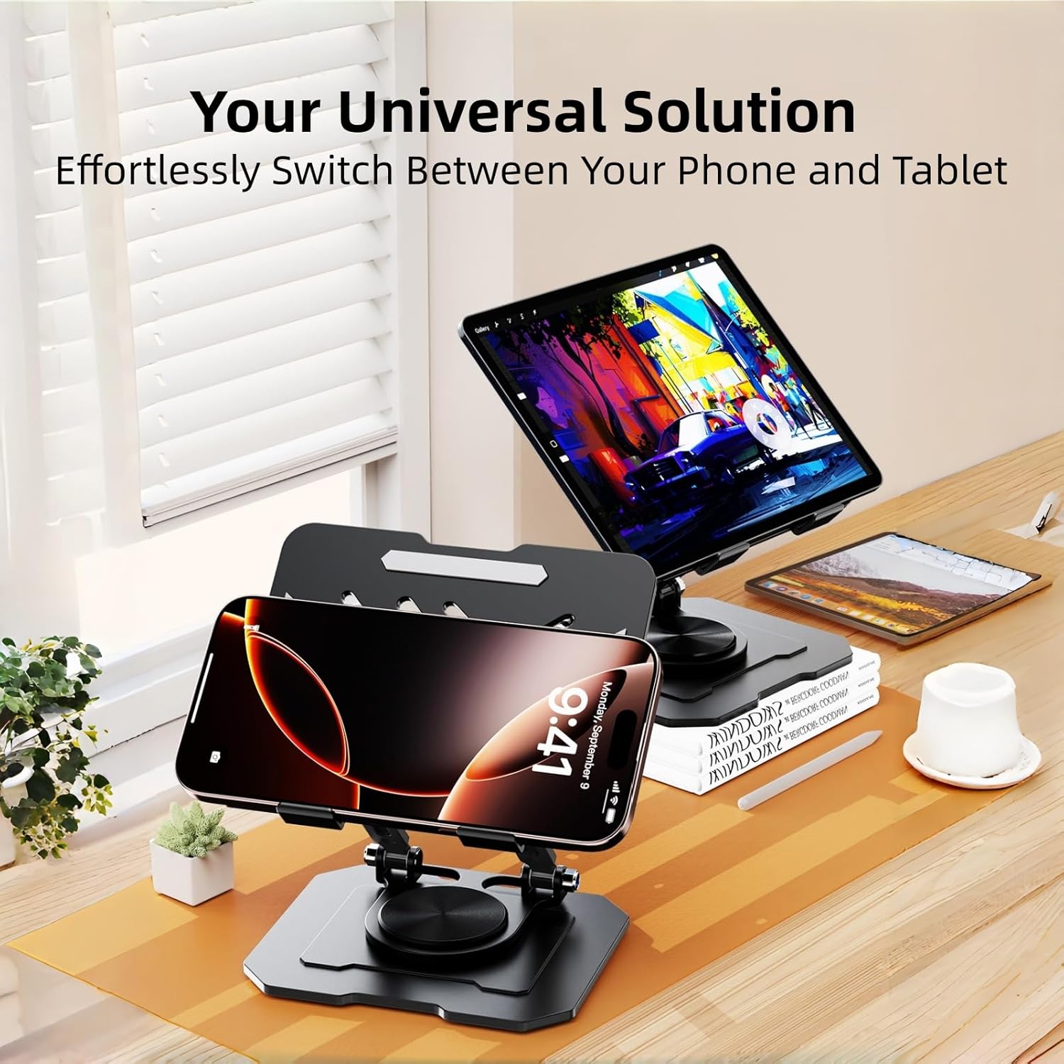Adjustable Rotatable Dual Rod  - огляд і ціна Dual Monitor Desk Setup