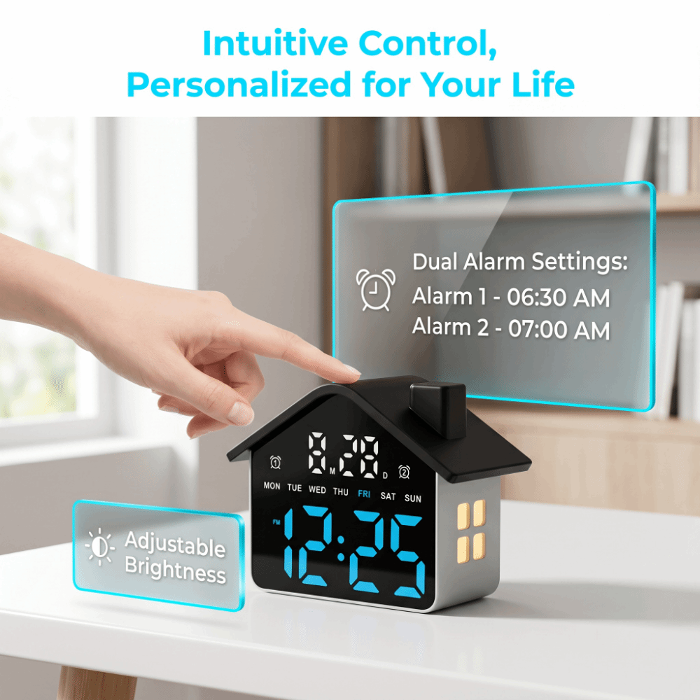 Night Light LED Alarm Clock Mi - огляд і ціна Desk Setup Minimalist