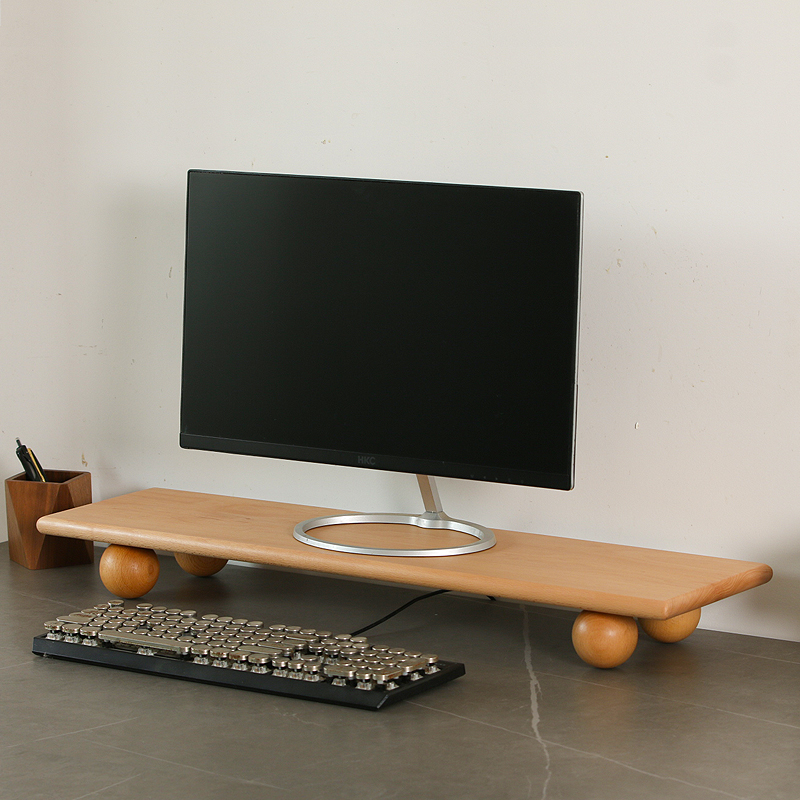 Natural Wood Desktop Riser Dua - огляд і ціна Dual Monitor Desk Setup