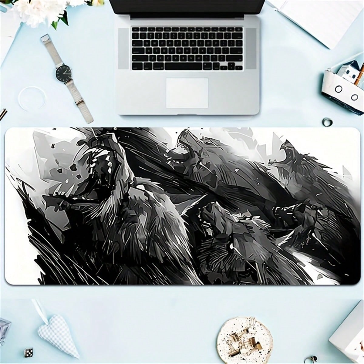 Large Wolf Gaming Desk Pad Com - огляд і ціна Desk Setup Programmer