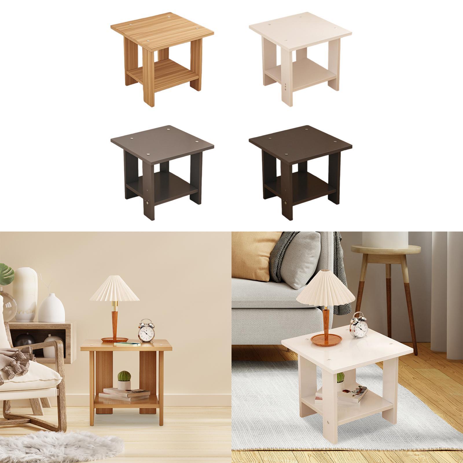 Wooden Double Layers Side Tabl - огляд і ціна Desk Setup Minimalist