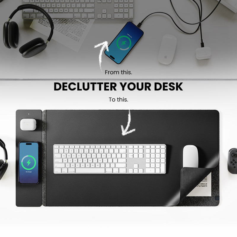 15W Magnetic Wireless Charging - огляд і ціна Desk Pad Leather Large
