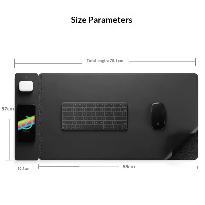 15W Magnetic Wireless Charging - огляд і ціна Desk Pad Leather Large