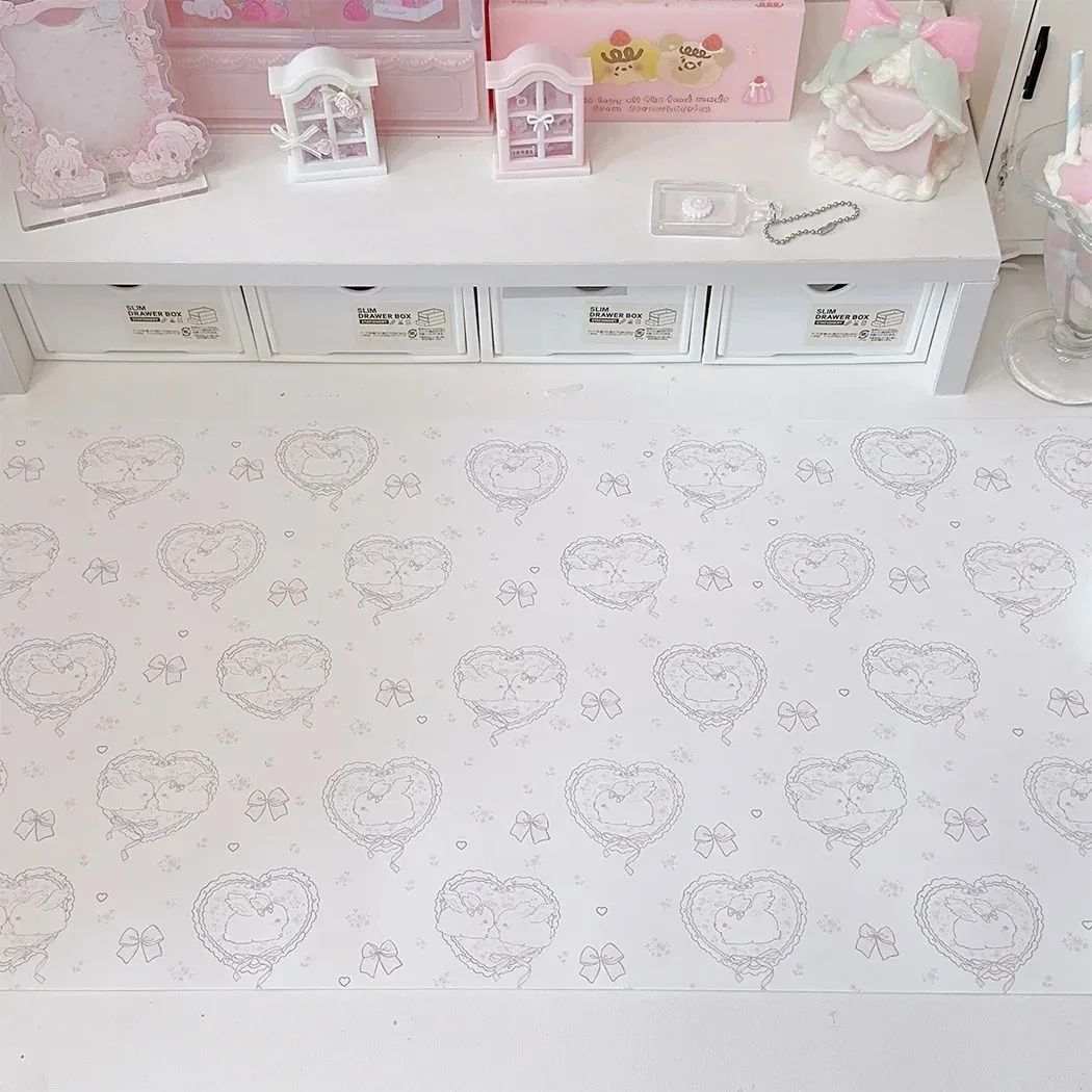 Kawaii Pink Rabbit Girl Heart  - огляд і ціна Desk Pad Leather Large
