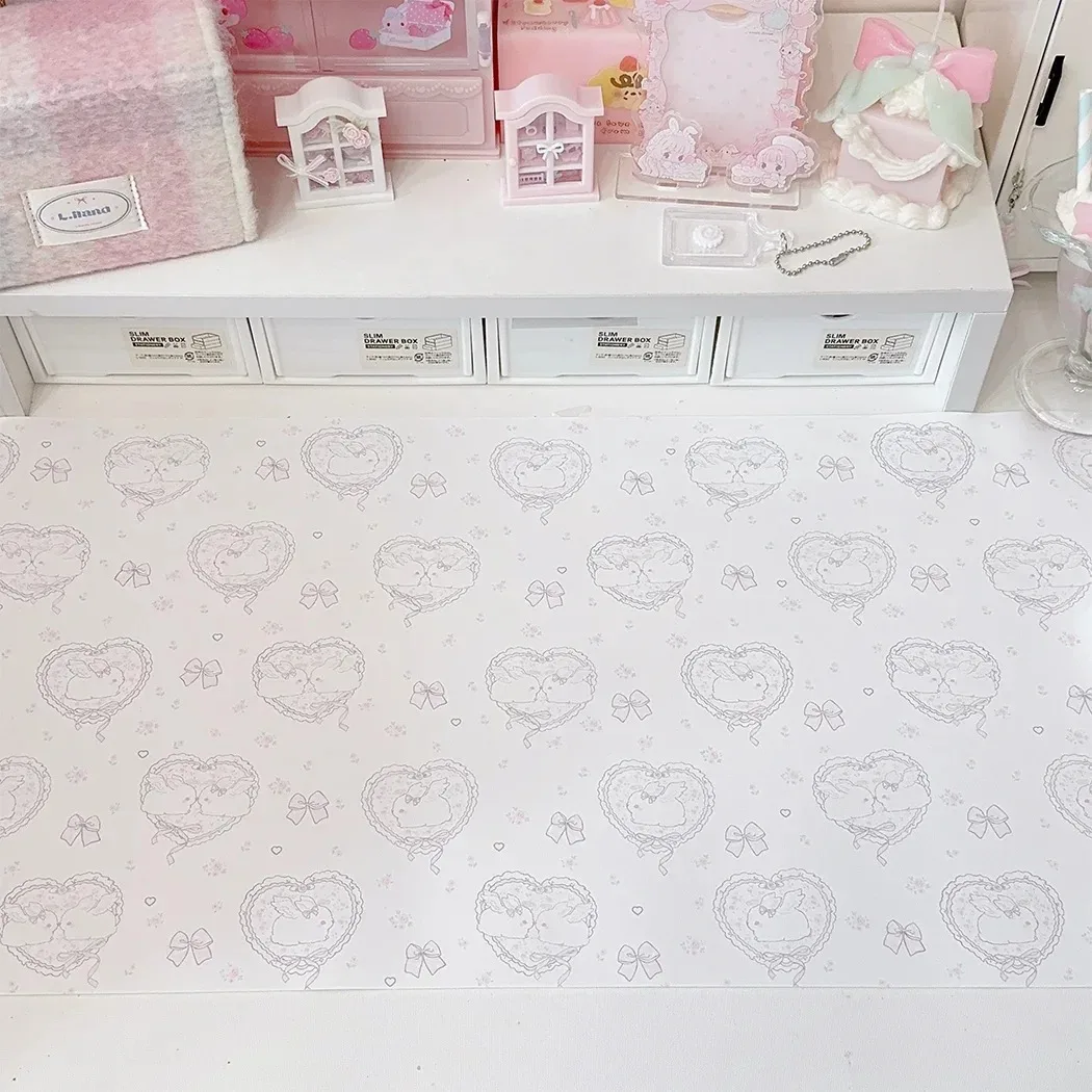 Kawaii Pink Rabbit Girl Heart  - огляд і ціна Desk Pad Leather Large