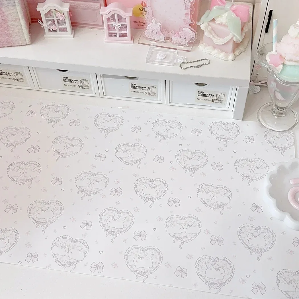 Kawaii Pink Rabbit Girl Heart  - огляд і ціна Desk Pad Leather Large