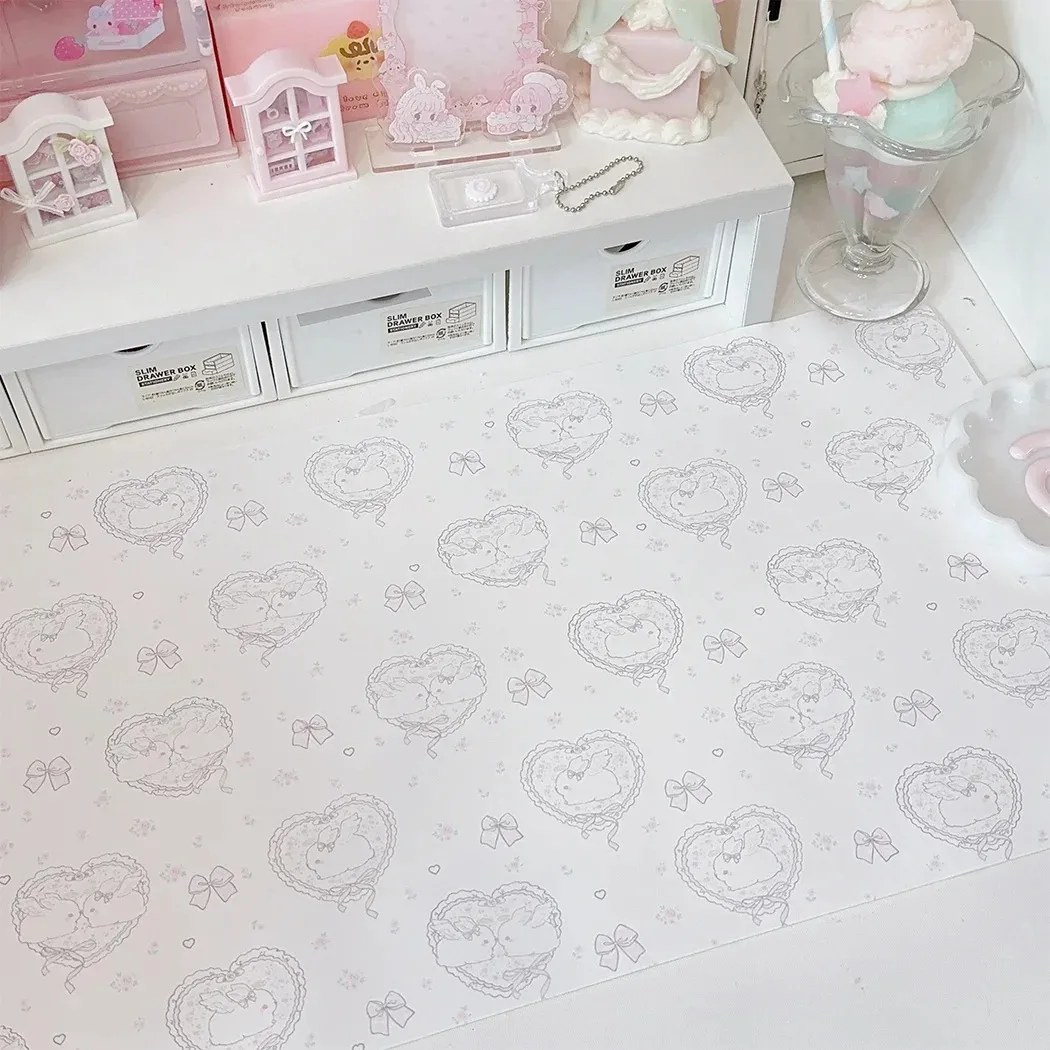 Kawaii Pink Rabbit Girl Heart  - огляд і ціна Desk Pad Leather Large