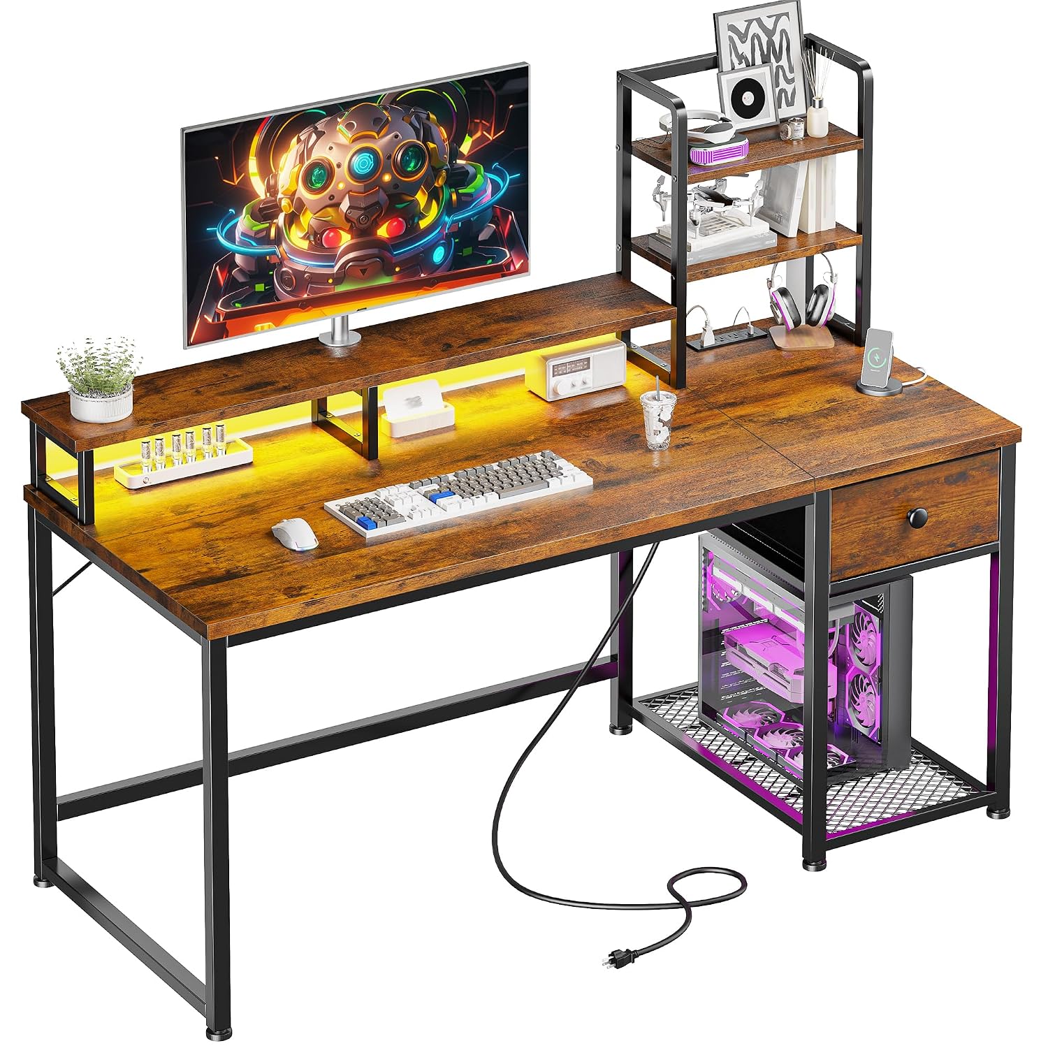 Small Computer Desk With Hutch - огляд і ціна Desk Setup Brown
