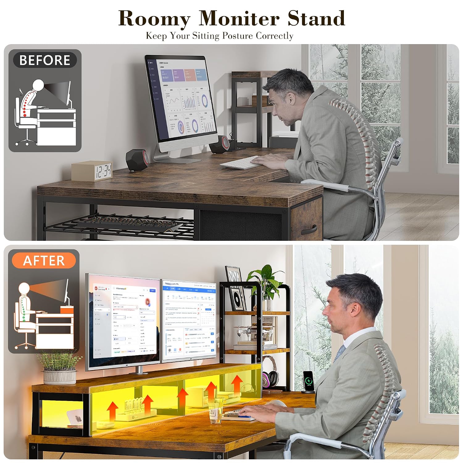 Small Computer Desk With Hutch - огляд і ціна Desk Setup Brown