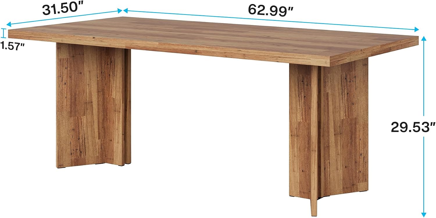 Large Rectangular Wood Dining  - огляд і ціна Desk Setup Brown